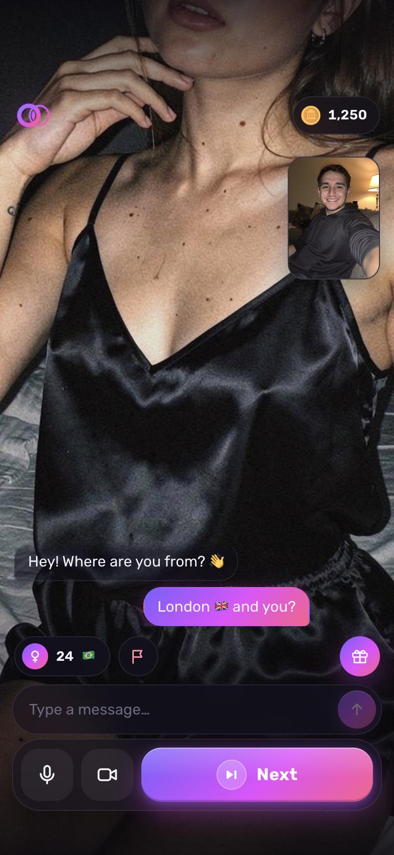 OmeTg video chat screen